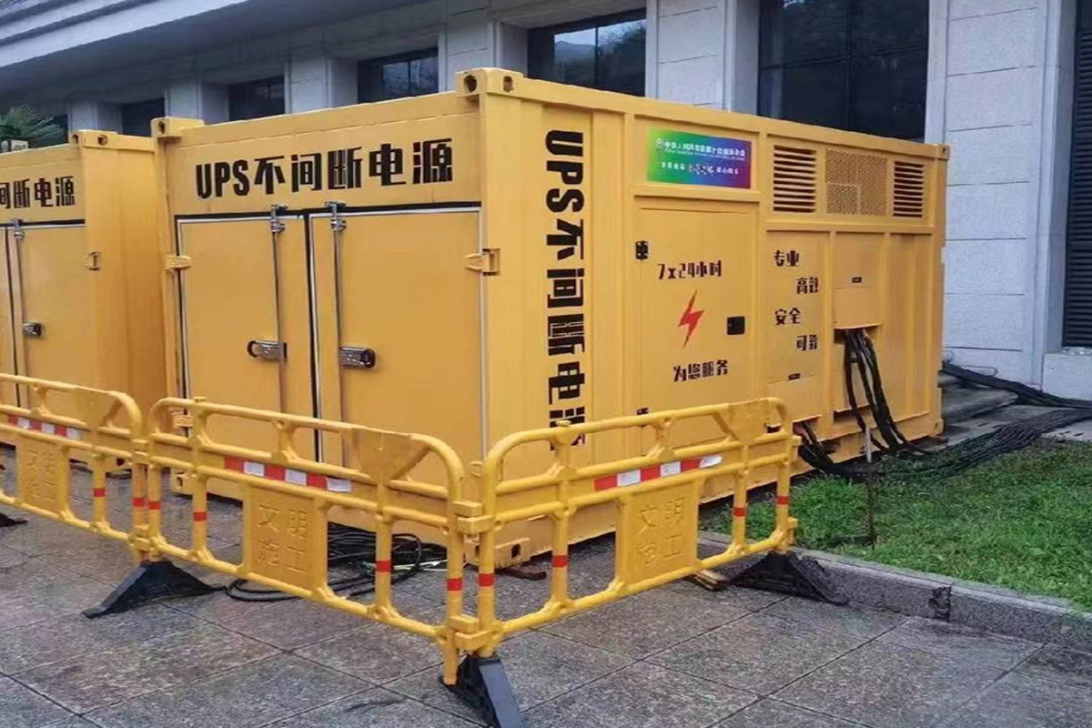 湛江发电机租赁施工现场